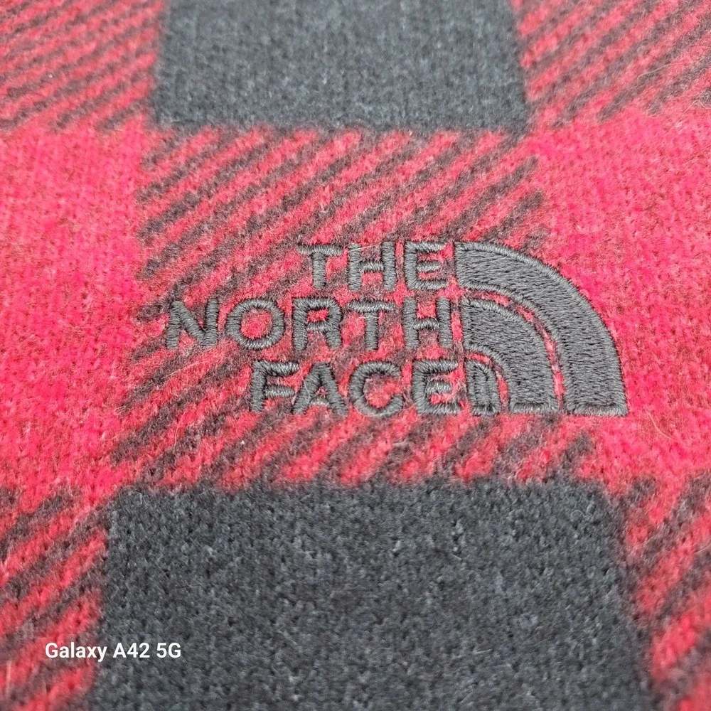 The North Face Mens Gordon Lyons 1/4 Zip Fleece Buffalo Plaid Red Black Small